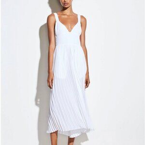 VINCE Pleated Jumpsuit in Optic White